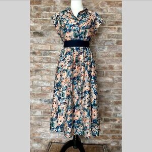 Anthropologie Multicolor Floral Midi Dress